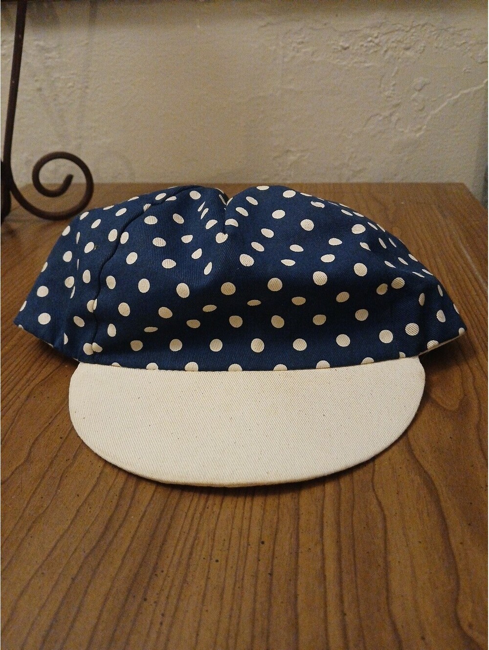 All City Cycles Bicycling Cap “Get Action” Blue White Polka Dots